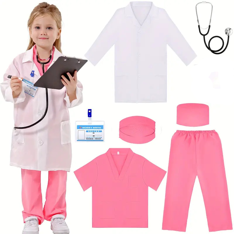 7PCS Kids Doctor Nurse Cosplay - Medical Lab Uniform recension och pris