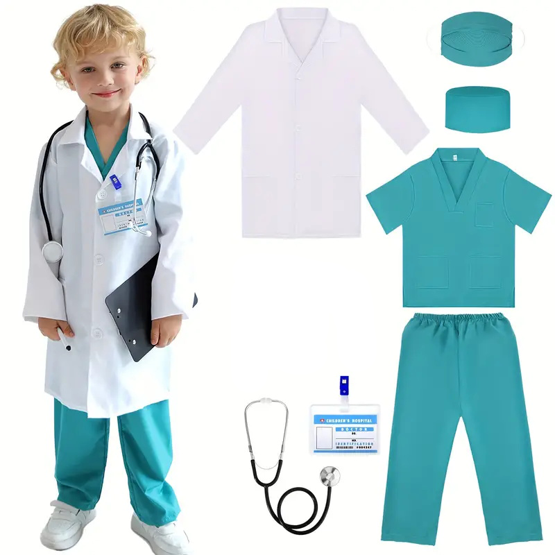 7PCS Kids Doctor Nurse Cosplay - Medical Lab Uniform recension och pris