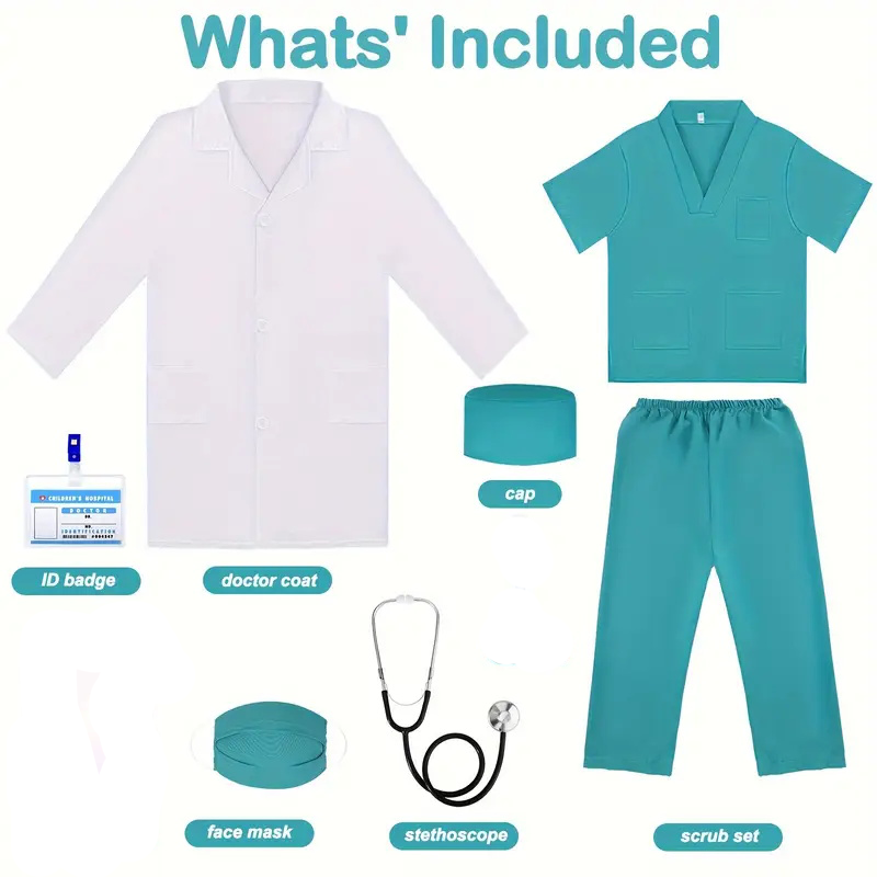 7PCS Kids Doctor Nurse Cosplay - Medical Lab Uniform recension och pris